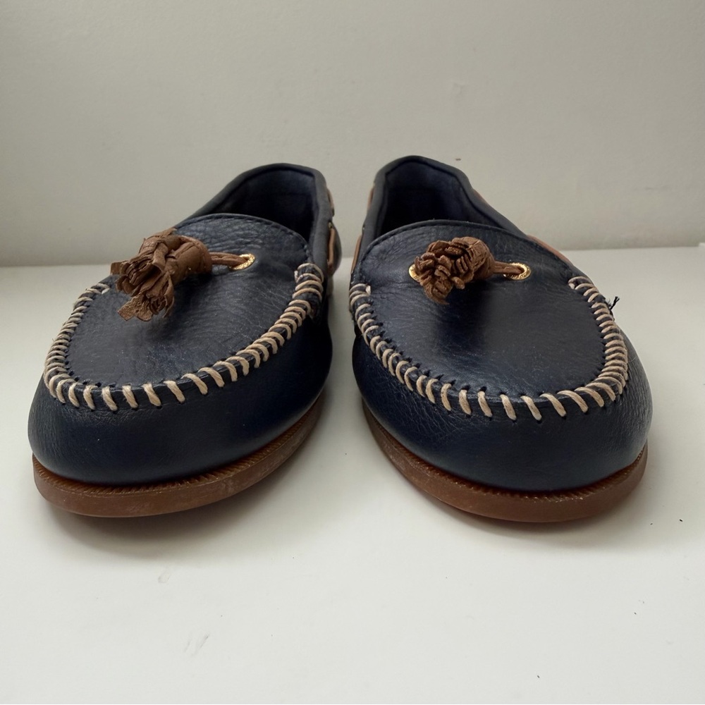Sperry Top-Sider Sabrina Navy Women's Flats 8 M Navy Leather Flat Boat Shoes - Picture 3 of 10